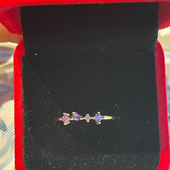 18k gold plating over solid sterling silver 925 Amethyst ring - Picture 3 of 4